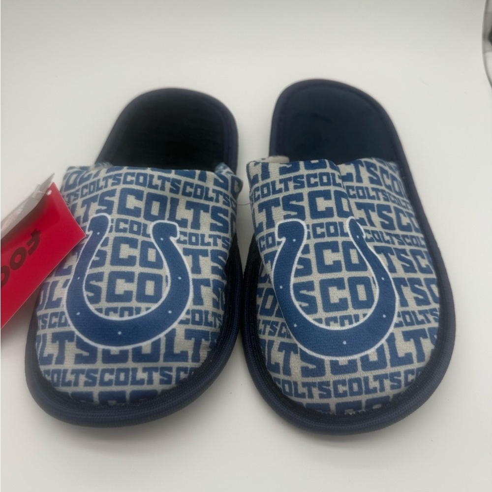 Youth Size Large 5-6 NFL FOCO Indianapolis Colts House Shoes Slippers Blue New